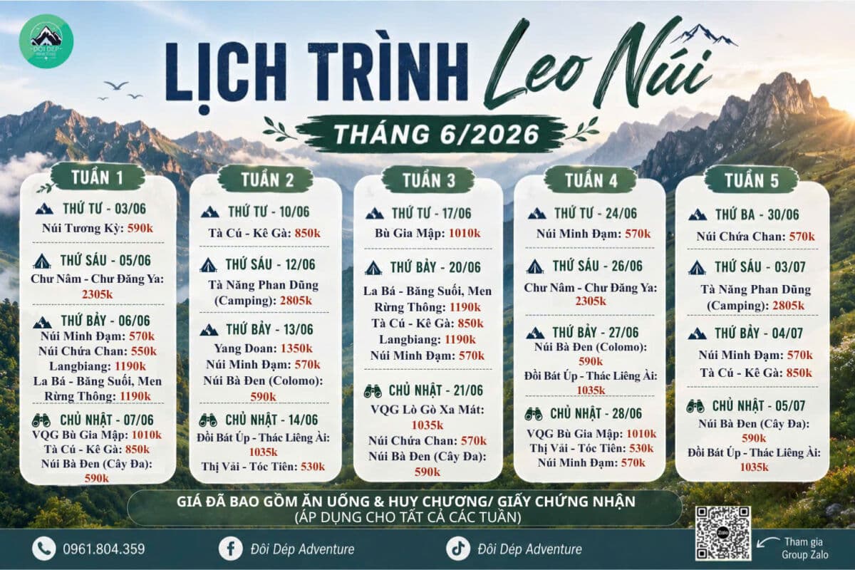 Lịch trình sắp tới